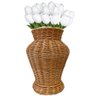 arranjo tulipa branoca vaso de vime lili casa home decor