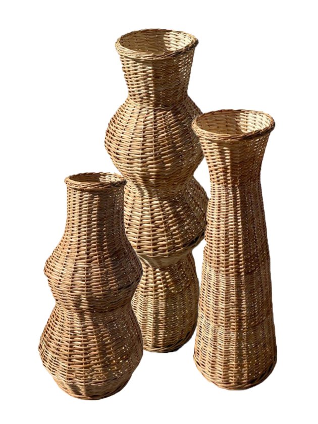 vaso decorativo chao trio vime lili home decor
