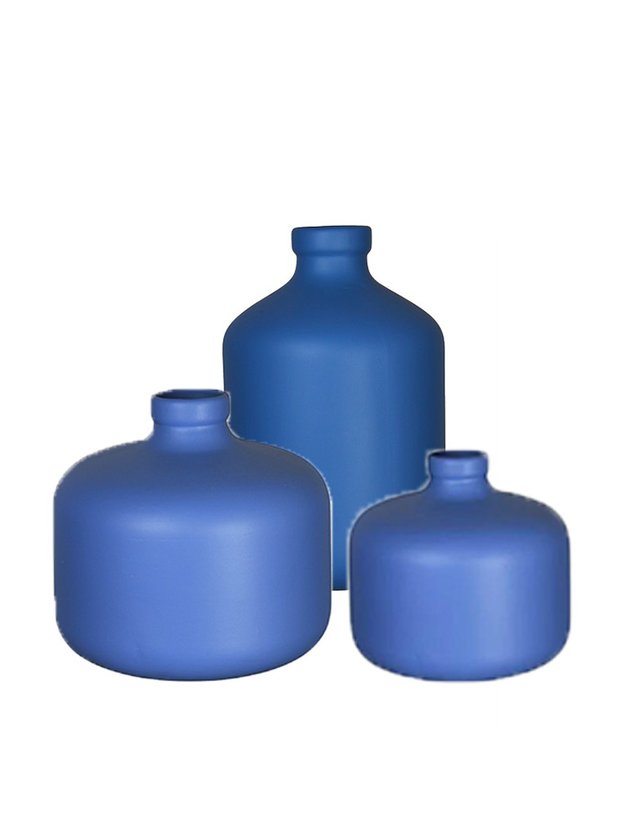 kit vaso azul botija 3 lili home decor