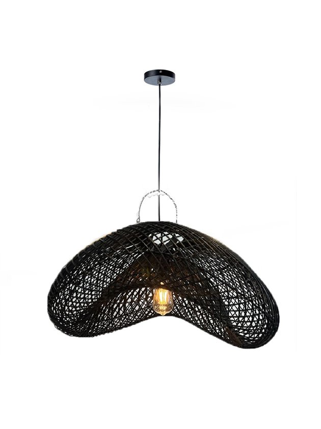 luminaria pendente rattan organica 60cm fibra natural lili casa home decor