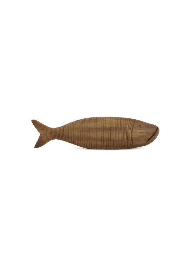 escultura peixe polirresina marrom pequeno lili casa
