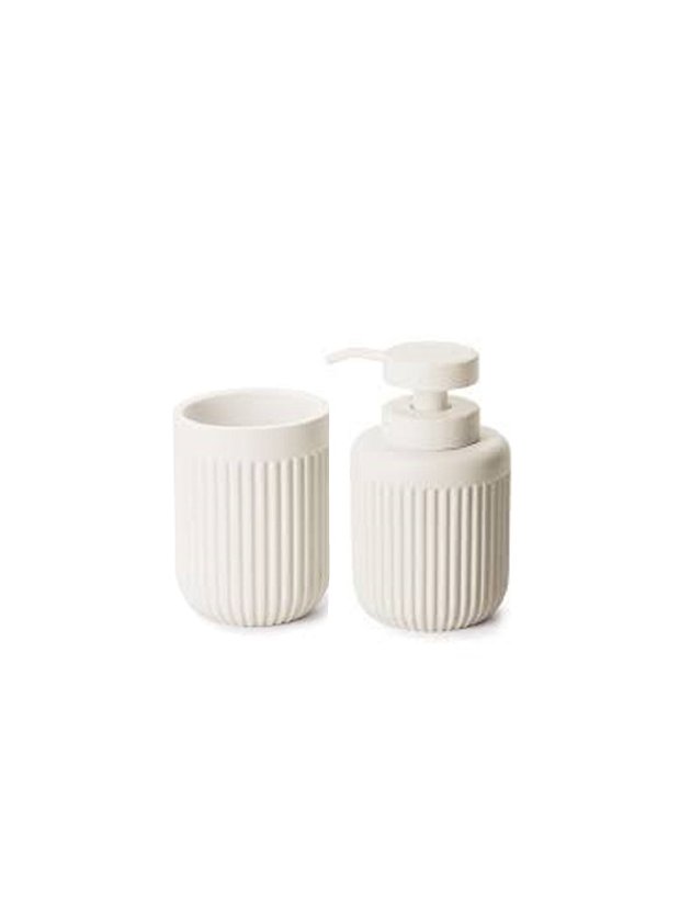 kit banheiro porta sabonete branco cimento lili home decor