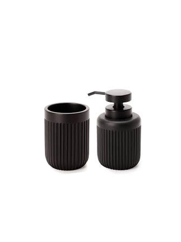 kit banheiro porta sabonete preto cimento lili home decor
