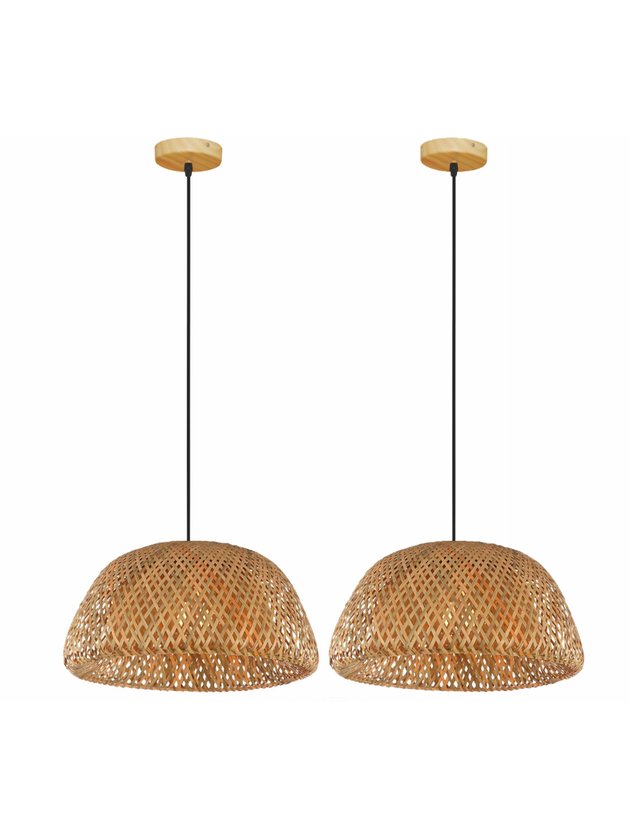 luminaria pendente de teto bambu rattan lili home decor