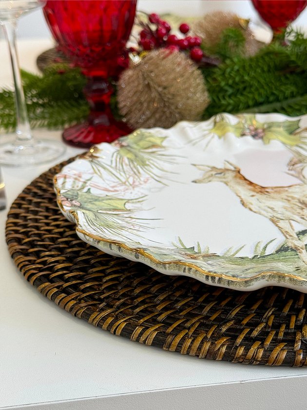 prato cervos natal fio de ouro detalhe maison blanche lili home decor