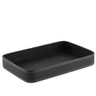 centro de mesa bandeja couro sintetico pu oval preto lili casa home decor