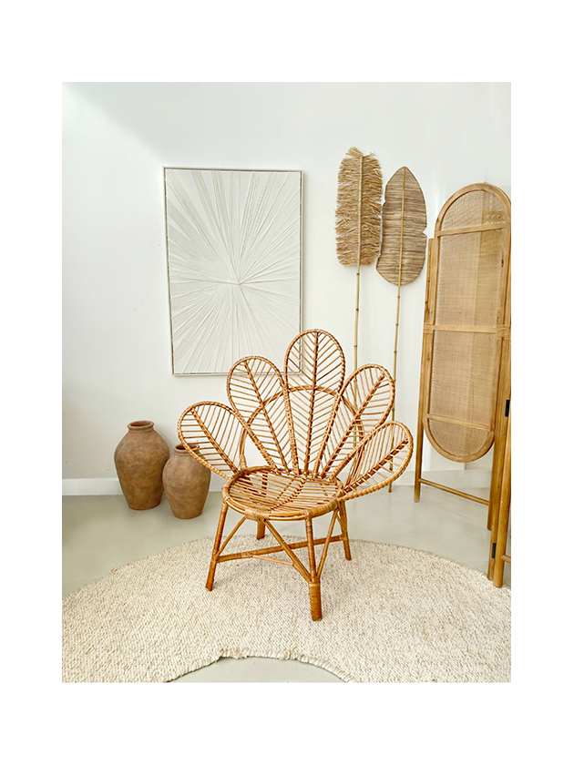 Cadeira de Vime Pétalas Fibra Natural Adulto Lili Casa Único