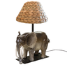 abajur elefante ceramica zanatta cupula palha natural lili home decor