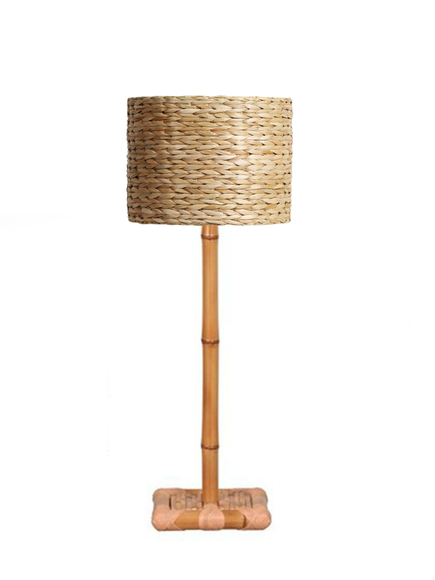 abajur de chao decorativo bambu cupula palha lili home 1 40