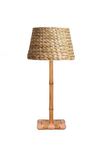 abajur de chao decorativo bambu cupula palha classico lili home 1 10